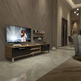 Decoraktiv EKO 4 Mdf Dvd Pera Siyah Krom Ayaklı Tv Ünitesi