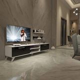 Decoraktiv Eko 4 Mdf Dvd Retro Beyaz Siyah Tv Sehpa Ünitesi