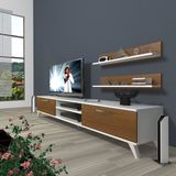 Decoraktiv Eko 4 Mdf Dvd Retro Tv Ünitesi Tv Sehpası Beyaz Ceviz - Beyaz - Ceviz