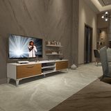 Decoraktiv Eko 4 Mdf Dvd Silver Beyaz Ceviz Tv Sehpa Ünitesi