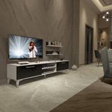 Decoraktiv Eko 4 Mdf Dvd Silver Beyaz Siyah Tv Sehpa Ünitesi