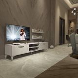 Decoraktiv Eko 4 Mdf Dvd Silver Parlak Beyaz Tv Sehpa Ünitesi