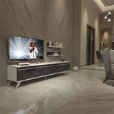 Decoraktiv EKO 4 Mdf Std Beyaz Siyah Mermer Retro Tv Ünitesi