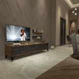 Decoraktiv EKO 4 Mdf Std Ceviz Siyah Mermer Gold Tv Ünitesi