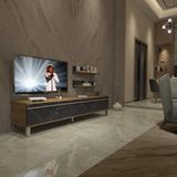 Decoraktiv Eko 4 Mdf Std Krom Ayaklı Tv Ünitesi Tv Sehpası - Pera Siyah Mermer - Pera - Siyah Mermer