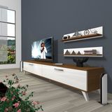 Decoraktiv Eko 4 Slm Std Retro Tv Ünitesi Tv Sehpası Ceviz Beyaz - Ceviz - Beyaz