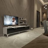 Decoraktiv Eko 4 Slm Std Silver Beyaz Siyah Tv Sehpa Ünitesi
