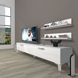 Decoraktiv Eko 4 Slm Std Silver Parlak Beyaz Tv Sehpa Ünitesi
