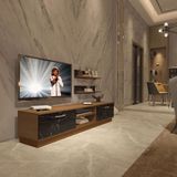 Decoraktiv EKO 4B Mdf Dvd Ceviz Siyah Mermer Tv Ünitesi