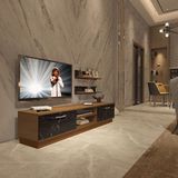 Decoraktiv Eko 4b MDF Dvd TV Sehpa Ünitesi - Ceviz Siyah Mermer
