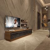Decoraktiv Eko 4b MDF STD TV Sehpa Ünitesi - Ceviz Siyah Mermer