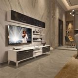 Decoraktiv EKO 5 Mdf Dvd Beyaz Siyah Mermer Silver Tv Ünitesi