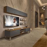 Decoraktiv EKO 5 Mdf Dvd Pera Antrasit Krom Ayaklı Tv Ünitesi