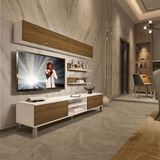 Decoraktiv EKO 5 Mdf Dvd Pera Beyaz Krom Ayaklı Tv Ünitesi