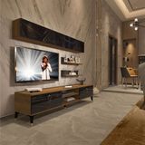 Decoraktiv EKO 5 Mdf Dvd Pera Siyah Mermer Gold Tv Ünitesi