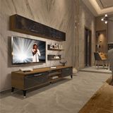 Decoraktiv EKO 5 Mdf Dvd Pera Siyah Mermer Silver Tv Ünitesi