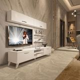 Decoraktiv Eko 5 Mdf Dvd Retro Parlak Beyaz Tv Sehpa Ünitesi