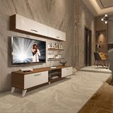 Decoraktiv Eko 5 MDF Dvd Retro TV Sehpa Ünitesi - Beyaz Ceviz