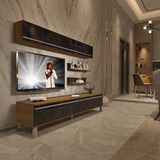 Decoraktiv Eko 5 MDF STD Krom Ayaklı TV Sehpa Ünitesi - Pera Siyah Mermer