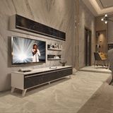 Decoraktiv Eko 5 MDF STD Retro TV Sehpa Ünitesi - Beyaz Siyah Mermer