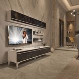 Decoraktiv Eko 5 Mdf Std Silver Beyaz Siyah Tv Sehpa Ünitesi