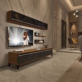 Decoraktiv Eko 5 MDF STD Silver TV Sehpa Ünitesi - Ceviz Siyah Mermer