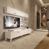 Decoraktiv Eko 5 SLM STD Retro TV Sehpa Ünitesi - Parlak Beyaz