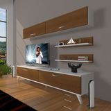 Decoraktiv Eko 5 Slm Std Retro Tv Ünitesi Tv Sehpası Beyaz Ceviz - Beyaz - Ceviz