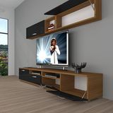 Decoraktiv Eko 5200 Mdf Ceviz Siyah Tv Sehpa Ünitesi