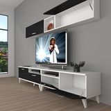 Decoraktiv Eko 5200 Mdf Retro Beyaz Siyah Tv Sehpa Ünitesi
