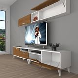 Decoraktiv Eko 5200 SLM Retro TV Sehpa Ünitesi - Beyaz Ceviz