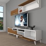 Decoraktiv Eko 5200 Slm Retro Tv Ünitesi Tv Sehpası - Beyaz - Ceviz