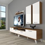 Decoraktiv Eko 5200D Mdf Retro Tv Ünitesi Tv Sehpası - Beyaz - Ceviz