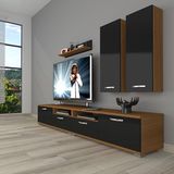 Decoraktiv Eko 5200D Slm Ceviz Siyah Tv Sehpa Ünitesi