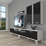 Decoraktiv Eko 5200d Slm Retro Tv Ünitesi Tv Sehpası Beyaz - Siyah