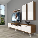 Decoraktiv Eko 5200D Slm Retro Tv Ünitesi Tv Sehpası - Ceviz - Beyaz - Ceviz Beyaz