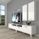 Decoraktiv Eko 5200d Slm Retro Tv Ünitesi Tv Sehpası - Parlak Beyaz