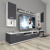 Decoraktiv Eko 5200DA Mdf Beyaz Antrasit Tv Sehpa Ünitesi