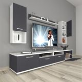 Decoraktiv Eko 5200DA Mdf Beyaz Antrasit Tv Sehpa Ünitesi