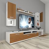 Decoraktiv Eko 5200DA Mdf Beyaz Ceviz Tv Sehpa Ünitesi