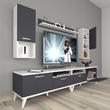 Decoraktiv Eko 5200da Mdf Retro Tv Ünitesi Tv Sehpası - Beyaz Antrasit