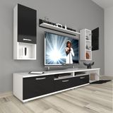 Decoraktiv Eko 5200DA Slm Beyaz Siyah Tv Sehpa Ünitesi