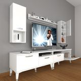 Decoraktiv Eko 5200DA Slm Silver Parlak Beyaz Tv Sehpa Ünitesi