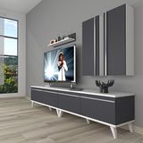 Decoraktiv Eko 5200T Mdf Retro Beyaz Antrasit Tv Sehpa Ünitesi