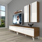 Decoraktiv Eko 5200T Mdf Retro Beyaz Ceviz Tv Sehpa Ünitesi