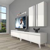 Decoraktiv Eko 5200T Mdf Retro Parlak Beyaz Tv Sehpa Ünitesi