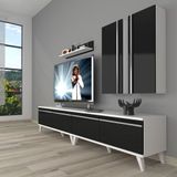 Decoraktiv Eko 5200T Mdf Retro Tv Ünitesi Tv Sehpası - Beyaz - Siyah