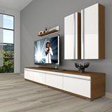 Decoraktiv Eko 5200T Mdf Rustik 200x40x40 cm Beyaz Ceviz Tv Ünitesi