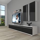Decoraktiv Eko 5200T Mdf Rustik 200x40x40 cm Beyaz Siyah Tv Ünitesi