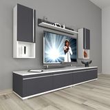 Decoraktiv Eko 5200TA Mdf Beyaz Antrasit Tv Sehpa Ünitesi